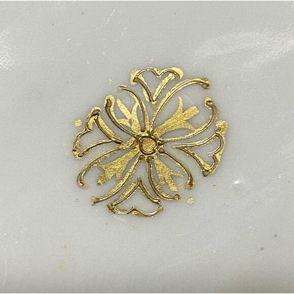 Nippon porcelain trinket dish white bowl with hand painted floral gold moriage - Picture 3 of 9